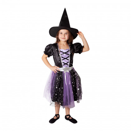 Dětská kostým čarodějnice černo-fialová (M) e-obal