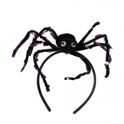 Čelenka halloween s černým pavoukem
