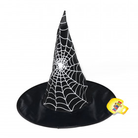 Dětský klobouk s pavučinou bíly dekor