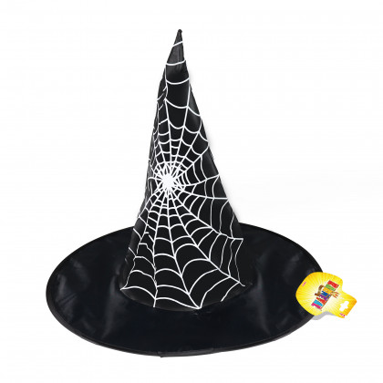 Dětský klobouk s pavučinou bíly dekor