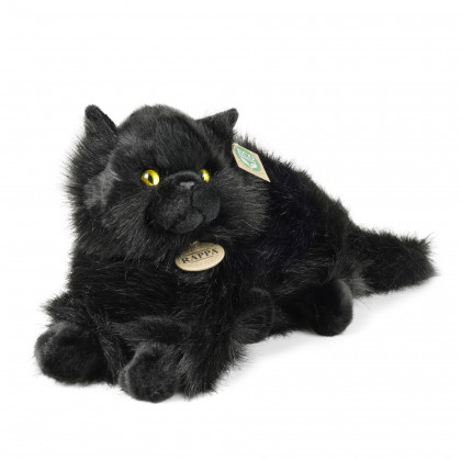 Plyšová kočka černá ležící 30 cm ECO-FRIENDLY