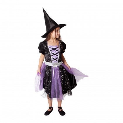Dětský kostým čarodějnice černo-fialová (S) e-obal