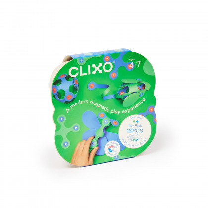 CLIXO Itsy Green & Blue - magnetická stavebnice 18 kusů