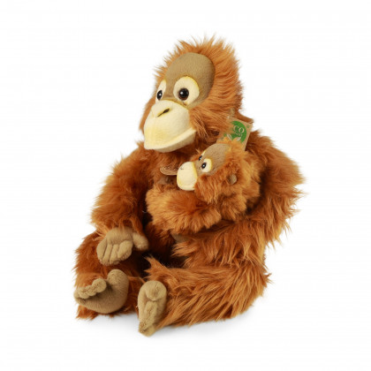 Plyšový orangutan s mláďaťom 28 cm ECO-FRIENDLY