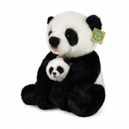 Plyšová panda s mláďaťom 27 cm ECO-FRIENDLY