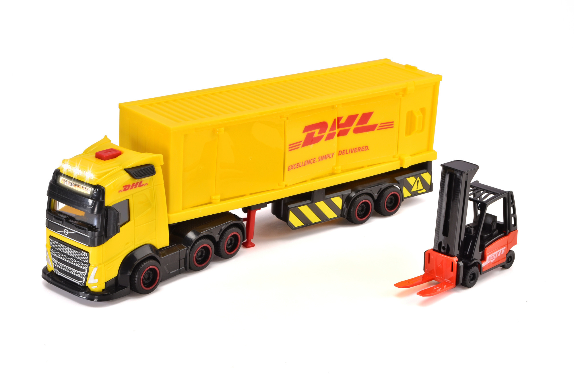 DHL Nákladné auto Volvo FH 16 s vysokozdvižným vozíkom 35 cm