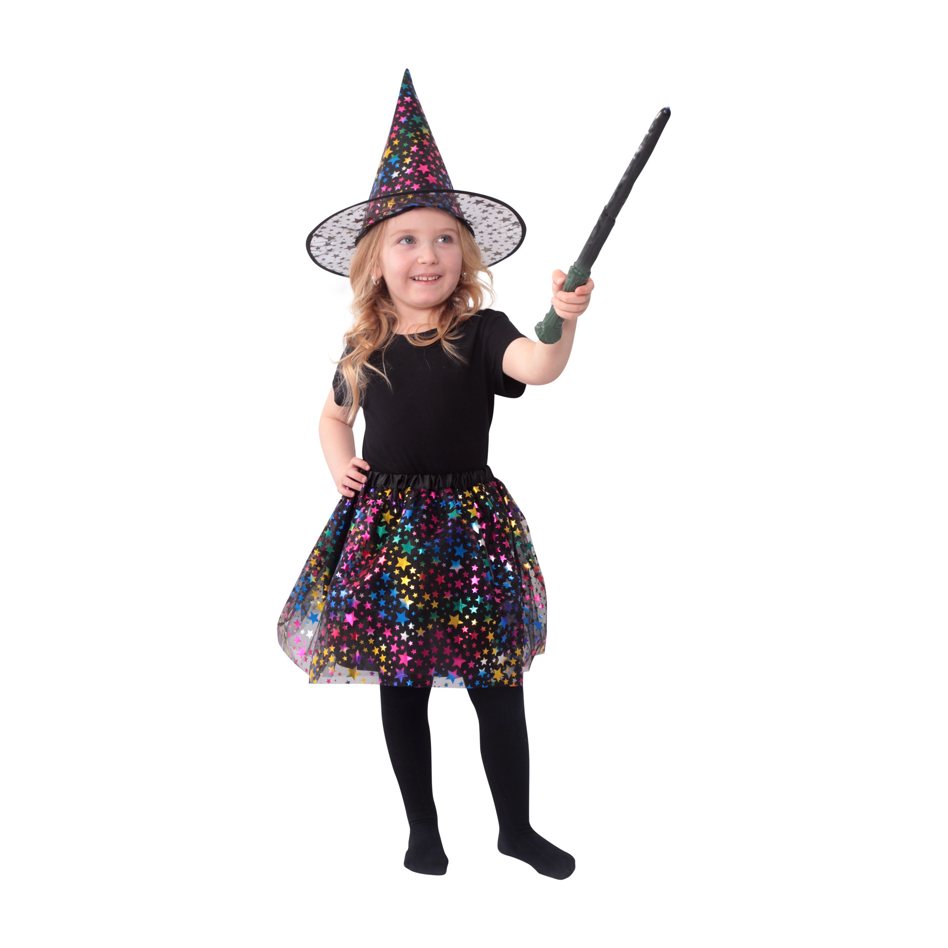 Detský kostým čarodejnice hviezda tutu sukne s klobúkom